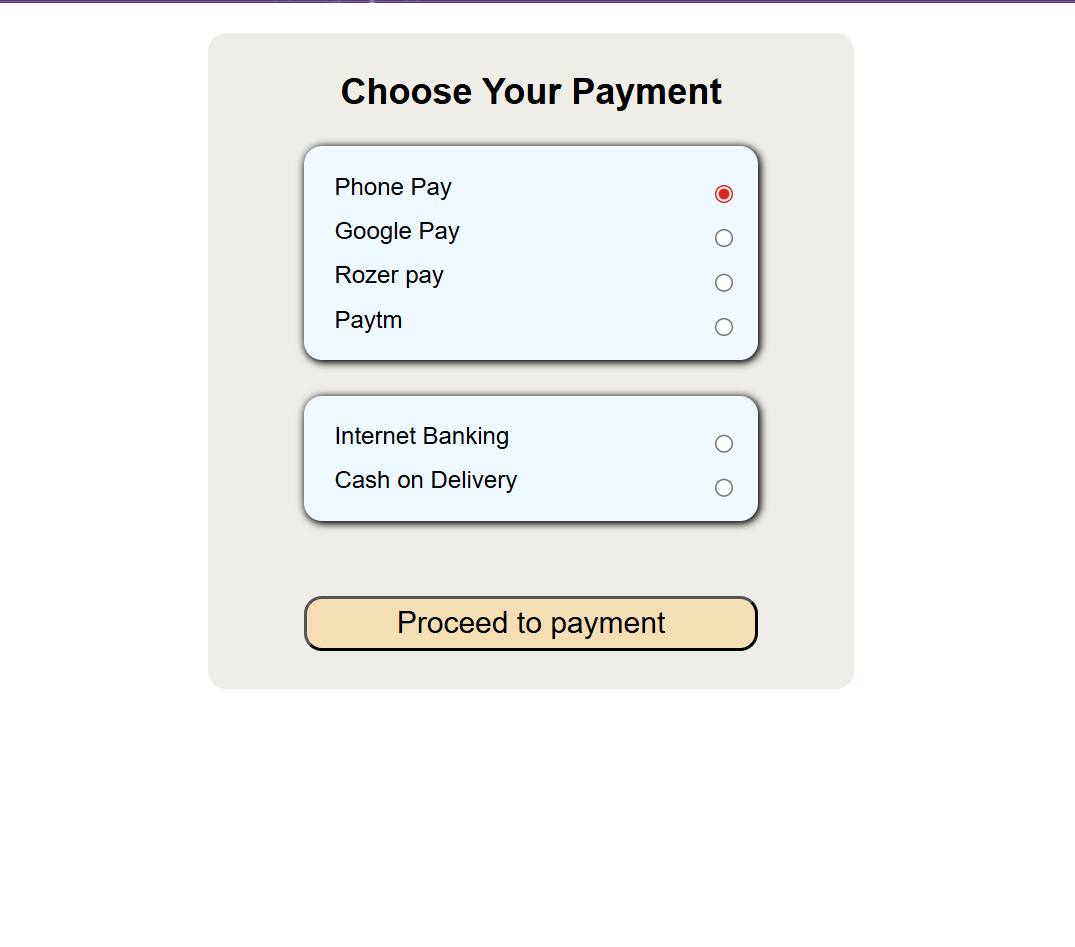 payment option
